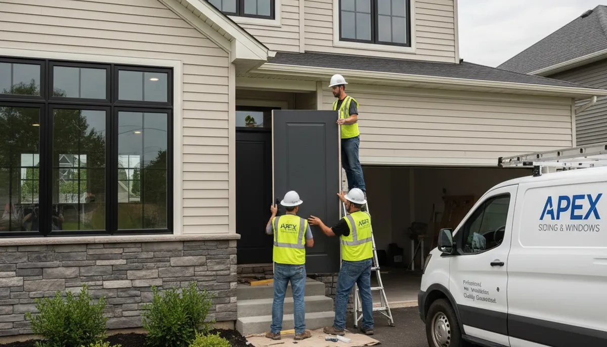 Professional door installation and vinyl siding service in Atlanta, GA home exterior