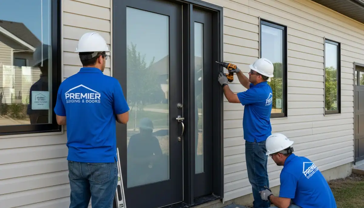 Professional door installation in Atlanta, GA for vinyl siding exteriors