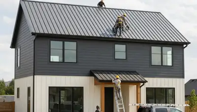 Professional metal roofing installation on Atlanta GA home by Next Level Exteriors roofing experts