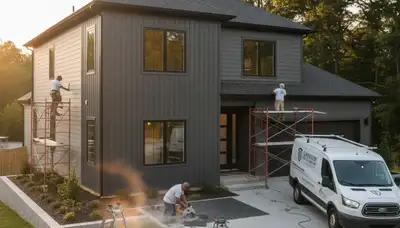 Professional vinyl siding installation on home exterior in Atlanta, GA