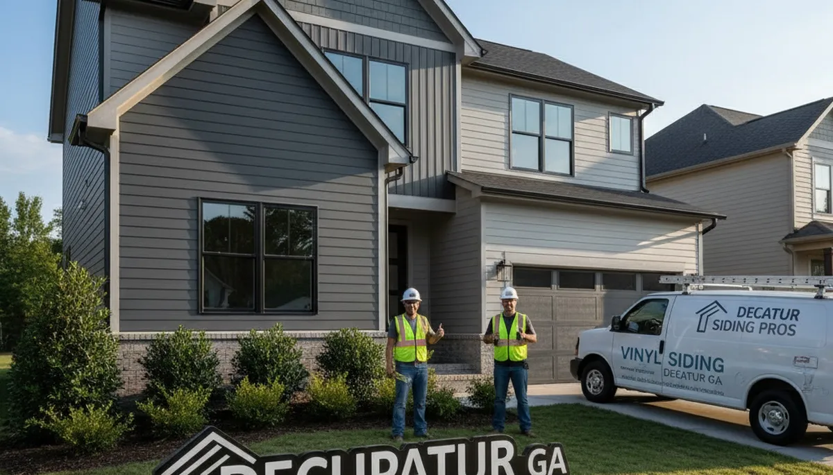 Professional vinyl siding installation on residential home exterior in Atlanta, GA