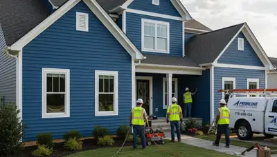 Professional vinyl siding installation on a residential home in Atlanta, GA