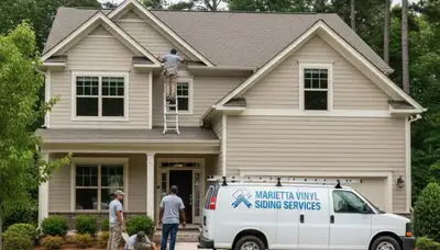 Professional vinyl siding installation on Atlanta GA home exterior by local experts