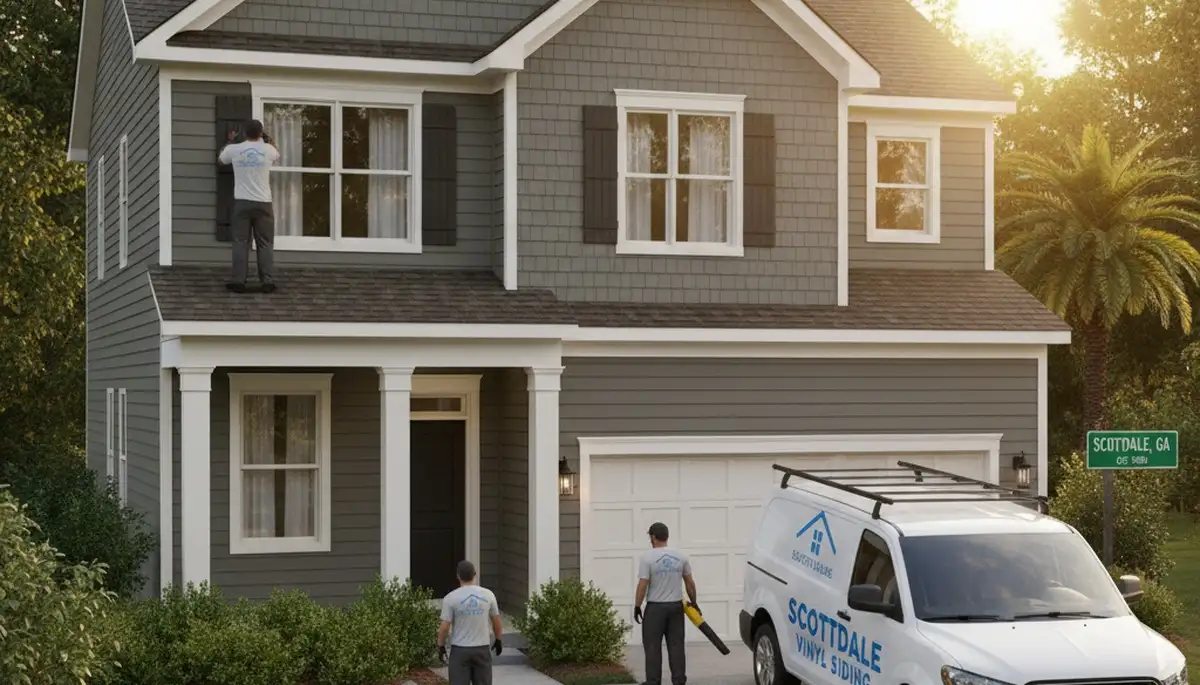 Professional vinyl siding installation on residential home in Atlanta, GA